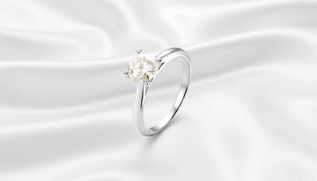 ANEL SOLITÁRIO PEDRA MOISSANITE 6,5MM. ARO 16