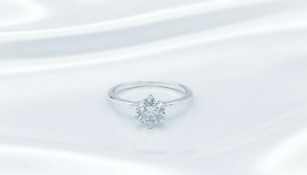 ANEL SOLITÁRIO PEDRA MOISSANITE 6MM. ARO 14