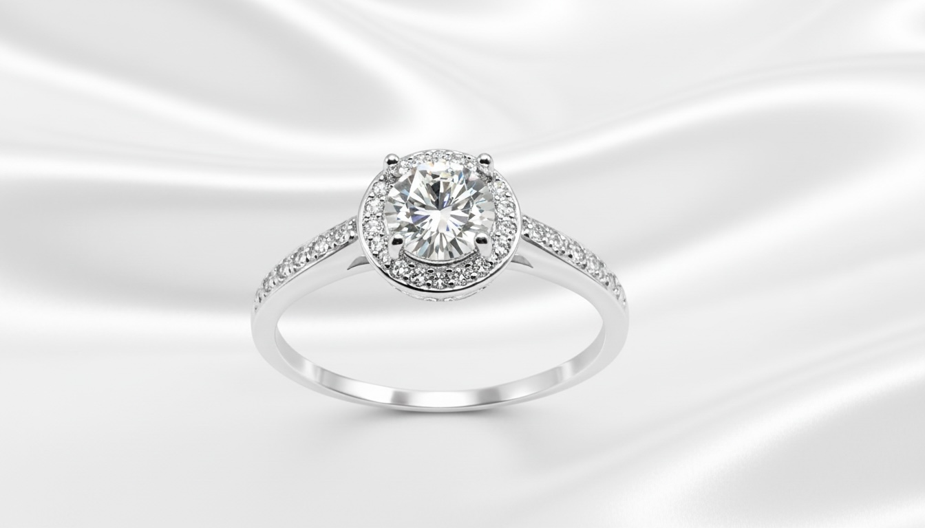ANEL MOISSANITE CRAVEJADO COM PEDRA 6MM. ARO 18