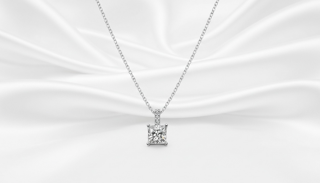 COLAR MOISSANITE QUADRADO 5MM.