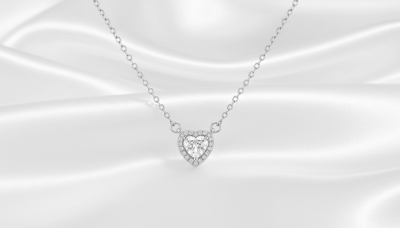 COLAR CORAÇÃO PEDRA MOISSANITE 4MM.