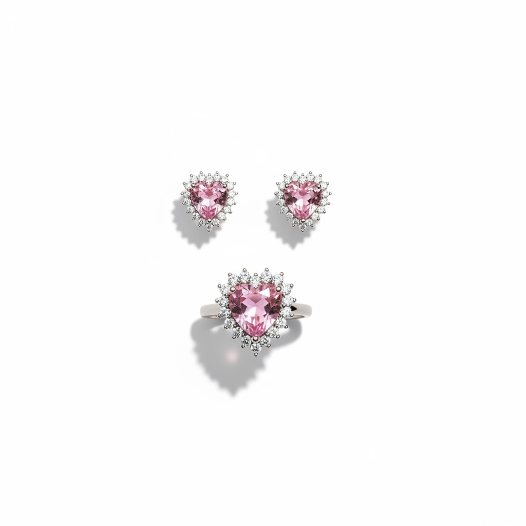Conjunto de Coração Rosa