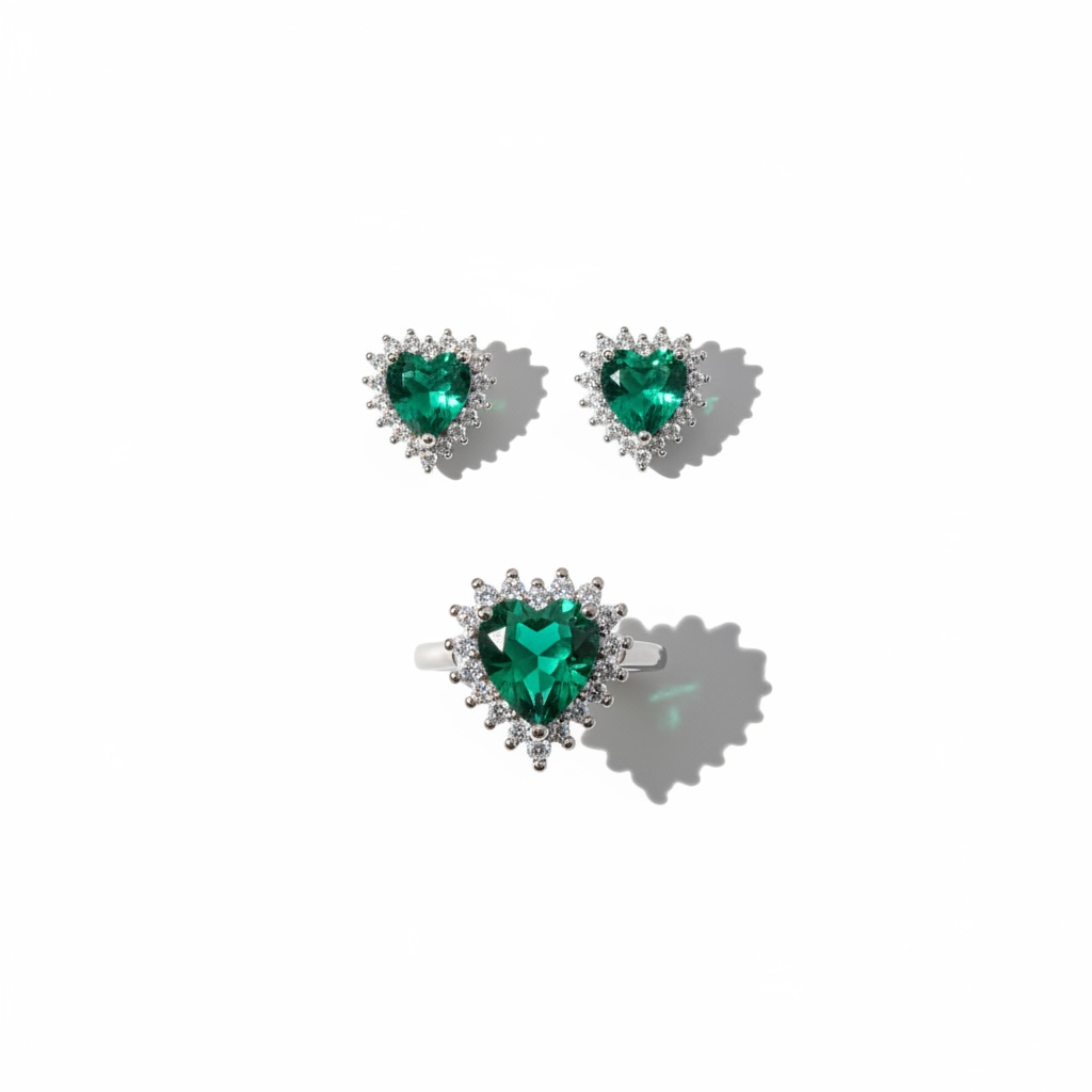 Conjunto de Coração Esmeralda