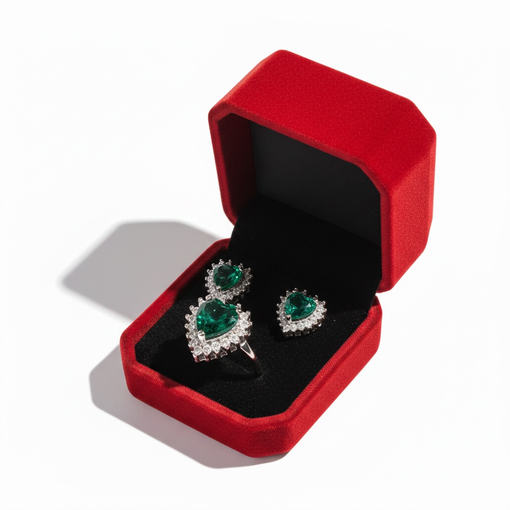 Conjunto de Coração Esmeralda