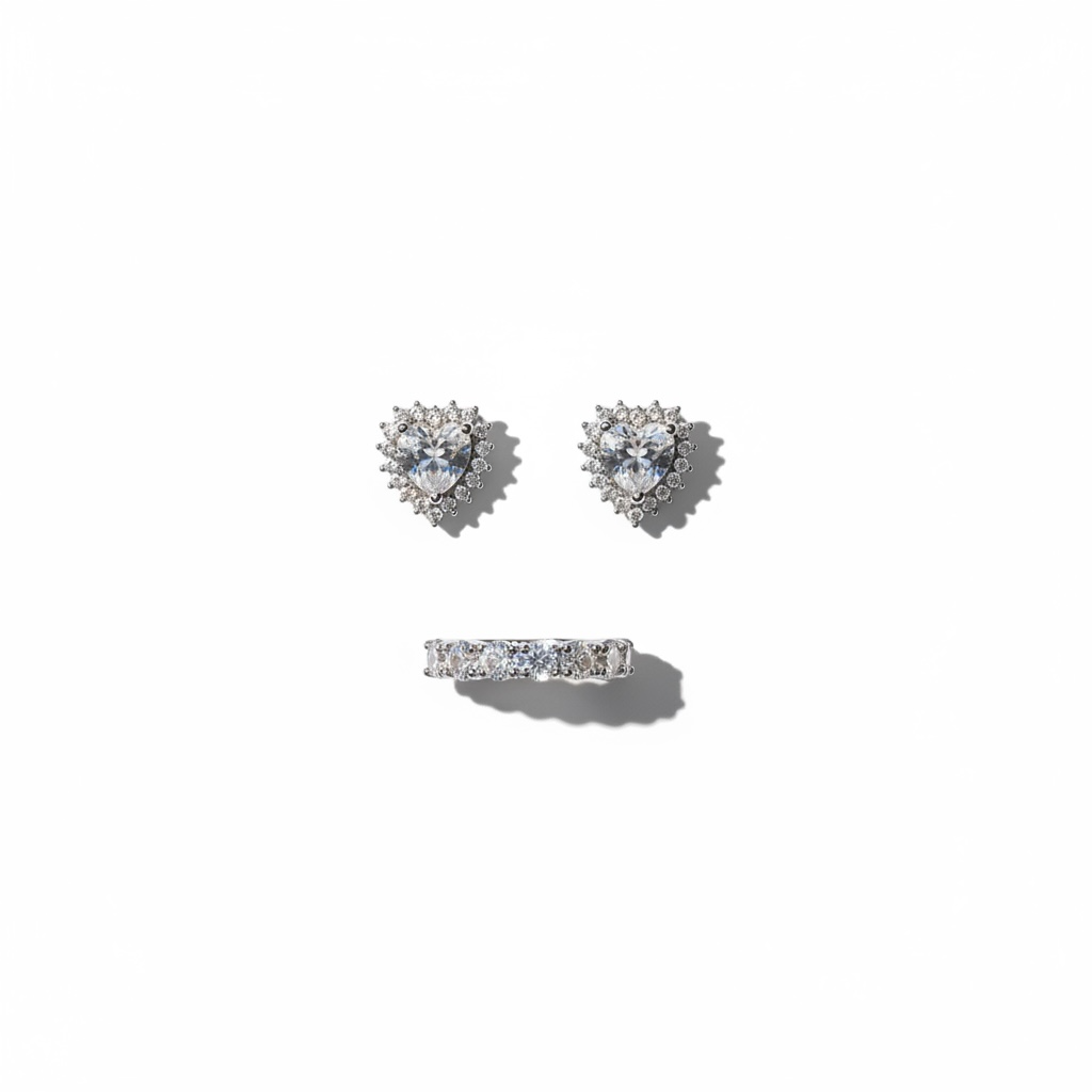 Conjunto de Coração Cristal