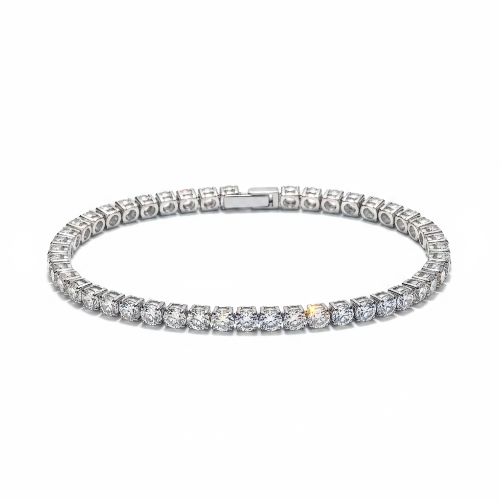 Pulseira Riviera Blanc Fina em Ródio