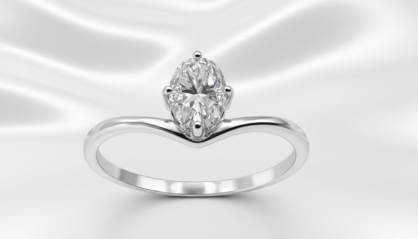 ANEL MOISSANITE 6MM PEDRA OVAL. ARO 16