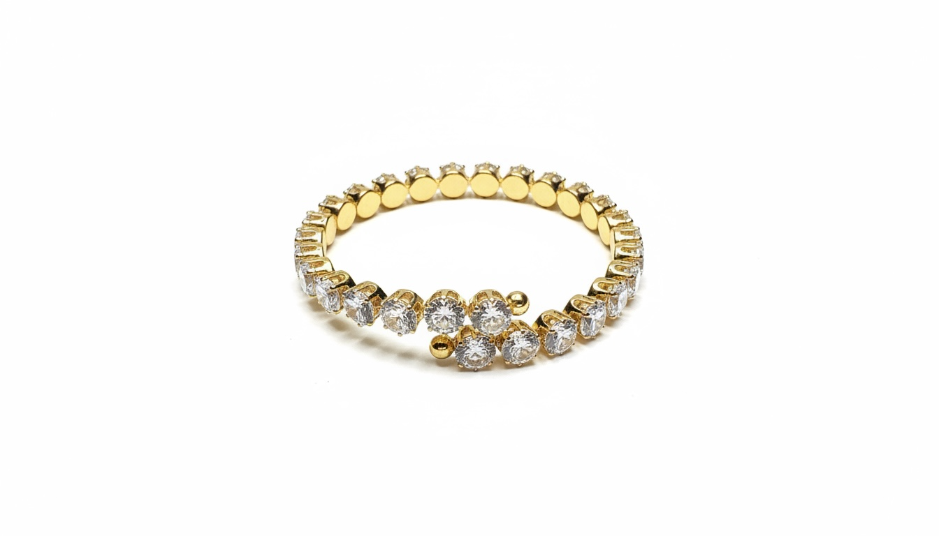 Bracelete Lumière Dourado Zircônia Regulável
