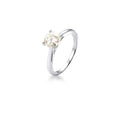 Anel Solitário Moissanite 6,5mm- 1,0 CT (4 garras) Prata 925.