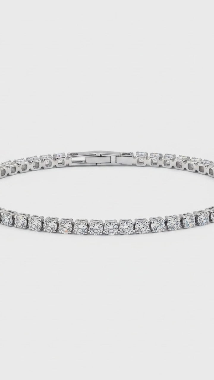 Pulseira Riviera Blanc Fina em Ródio