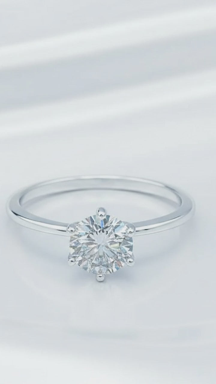 ANEL SOLITÁRIO PEDRA MOISSANITE 6MM. ARO 14