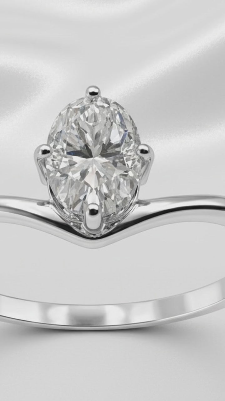 ANEL MOISSANITE 6MM PEDRA OVAL. ARO 16