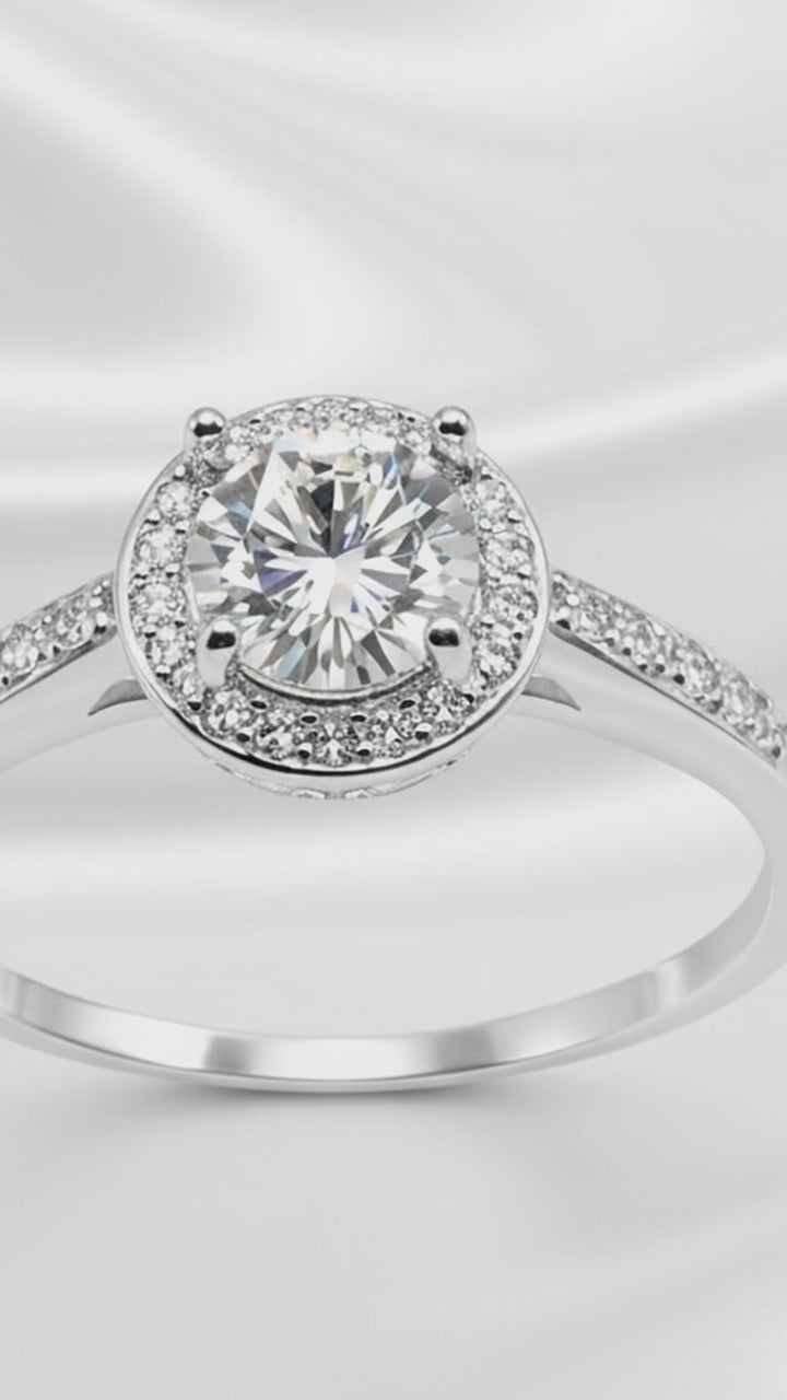 ANEL MOISSANITE CRAVEJADO COM PEDRA 6MM. ARO 18