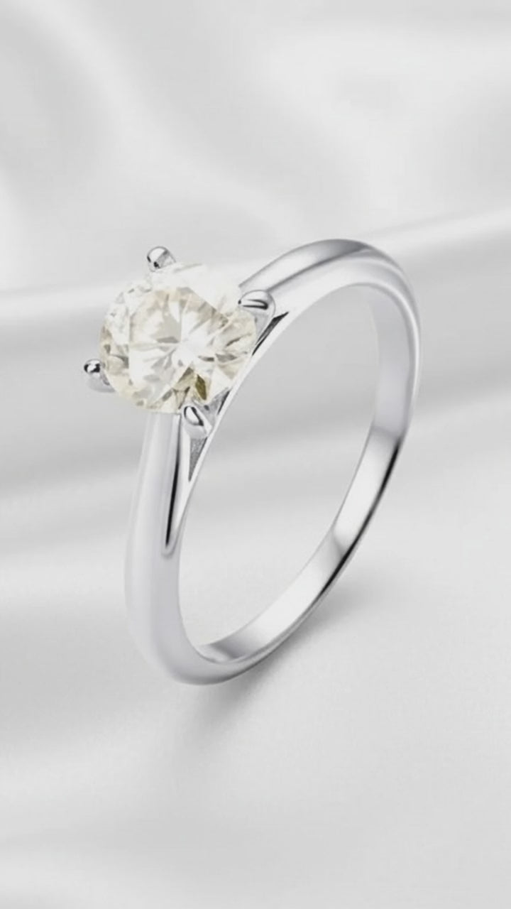 ANEL SOLITÁRIO PEDRA MOISSANITE 6,5MM. ARO 16