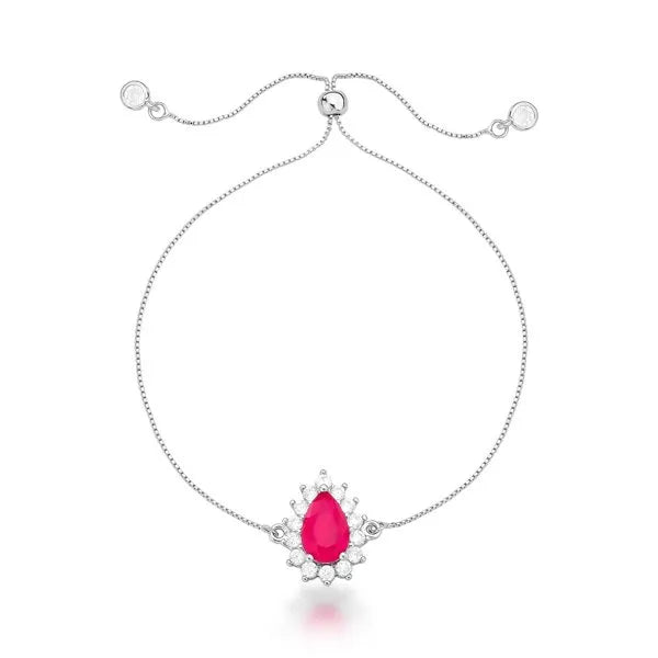 Pulseira Gota Turmalina Rosa